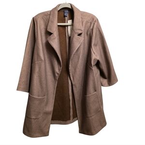 Women's Brown Houndstooth Blazer Jacket Size 3X NWT